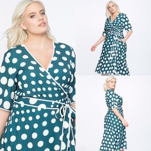 Eloquii Polka Dot Wrap Dress